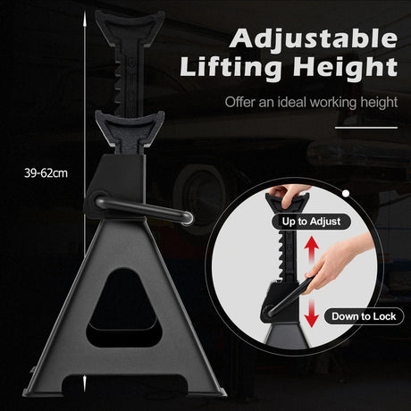 6 Ton 13000 lbs Capacity Metal Car Lifting Stands with 14-23 Inch Adjustable Height