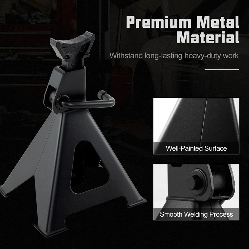 6 Ton 13000 lbs Capacity Metal Car Lifting Stands with 14-23 Inch Adjustable Height