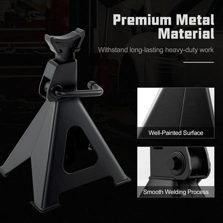 6 Ton 13000 lbs Capacity Metal Car Lifting Stands with 14-23 Inch Adjustable Height
