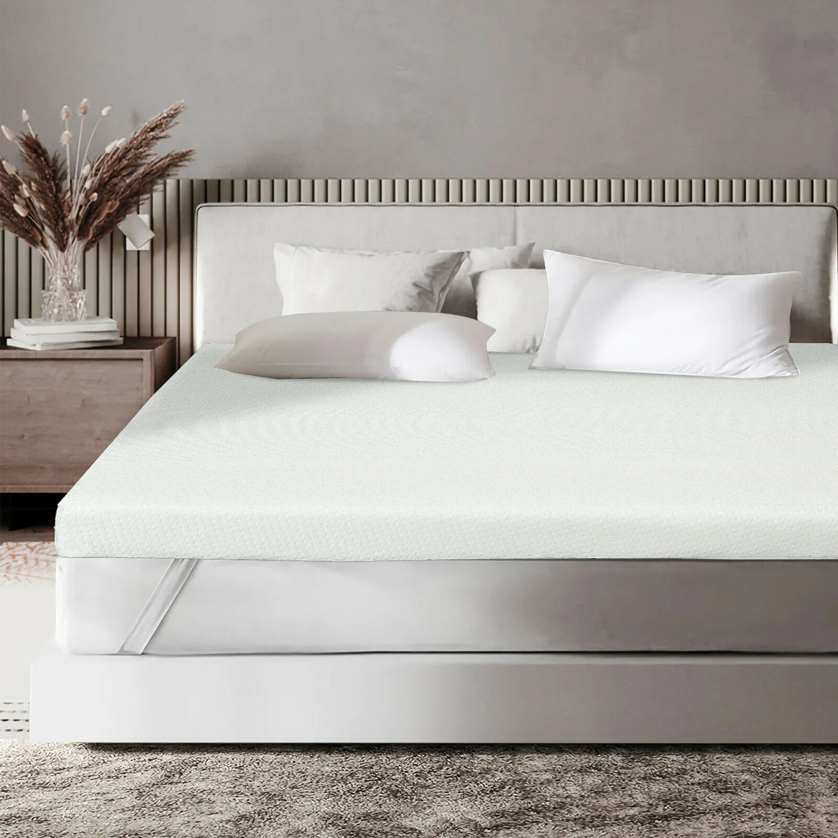 Memory Foam and Pressure Relief Mattress Topper with Washable Cover-Size 3