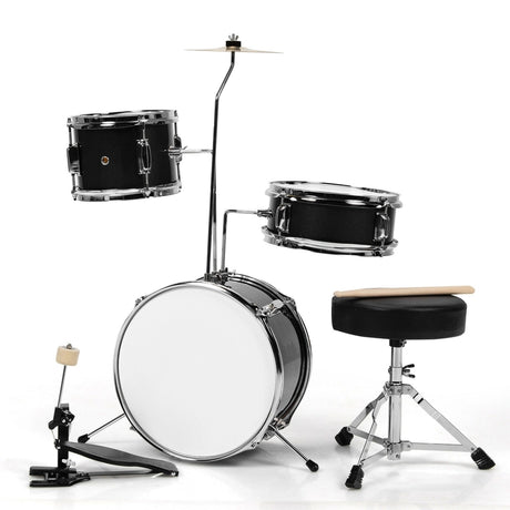 5 Pieces Junior Drum Set with 5 Drums-Black