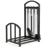 Firewood Log Rack with 4 Tools Set