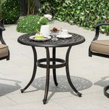 24 Inch Patio Side Table with Adjustable Footpads for Poolside Backyard Balcony-Rustic Brown