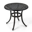 24 Inch Patio Side Table with Adjustable Footpads for Poolside Backyard Balcony-Rustic Brown