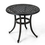 24 Inch Patio Side Table with Adjustable Footpads for Poolside Backyard Balcony-Rustic Brown