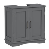 60 cm Pedestal Sink Bathroom Vanity Cabinet with Adjustable Shelf-Grey