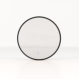 60 CM Round Bathroom Mirror with LED Lights and Anti-Fog Design-Black