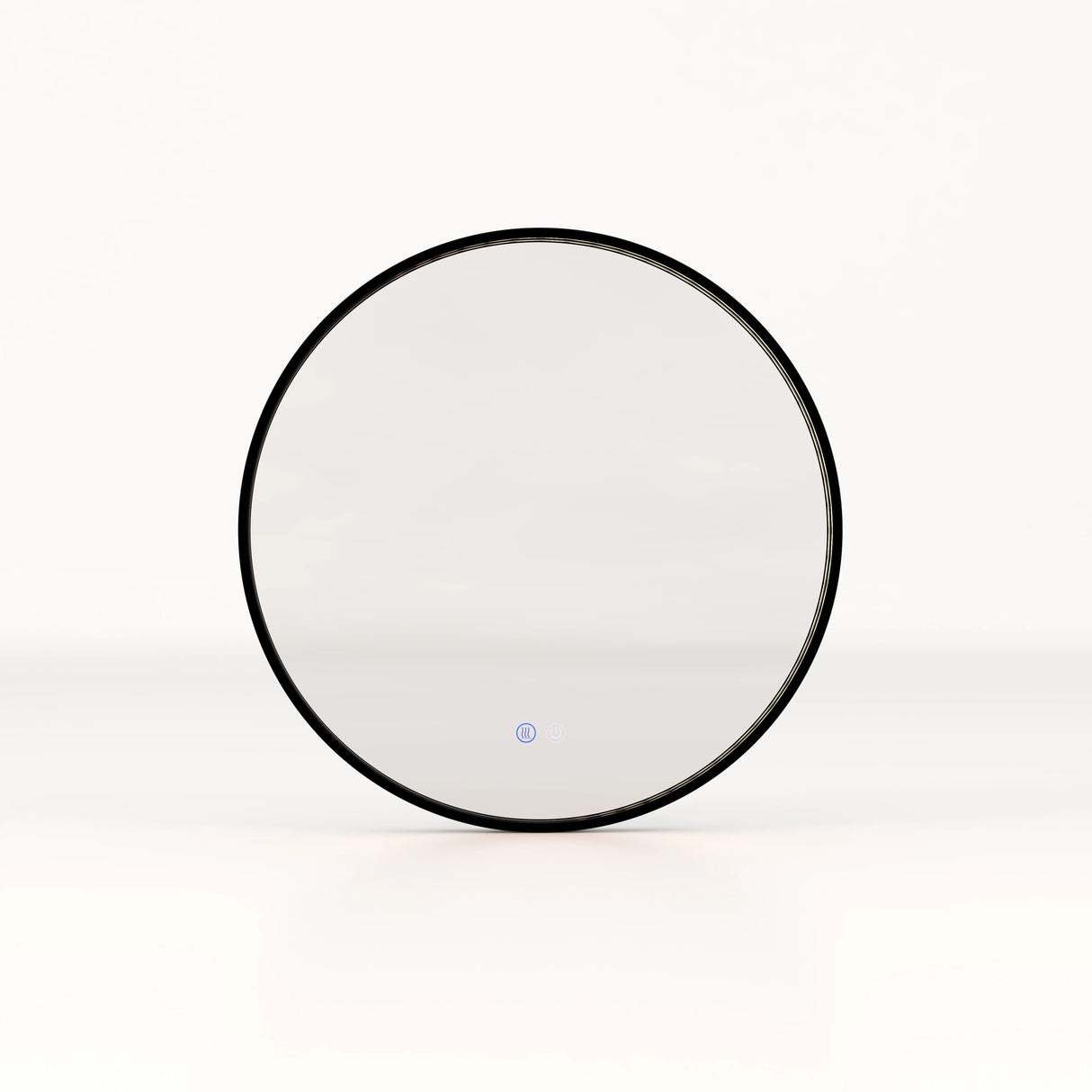 60 CM Round Bathroom Mirror with LED Lights and Anti-Fog Design-Black