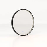 60 CM Round Bathroom Mirror with LED Lights and Anti-Fog Design-Black