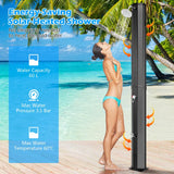 7.5 Feet 15.9 Gallon Solar Heated Outdoor Shower with Shower Head-Black