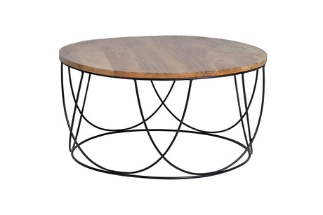 Giner and Colomer - Mango Wood & Metal Base Coffee Table (80 cm)