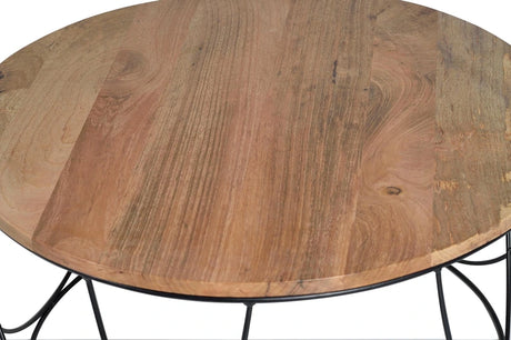 Giner and Colomer - Mango Wood & Metal Base Coffee Table (80 cm)