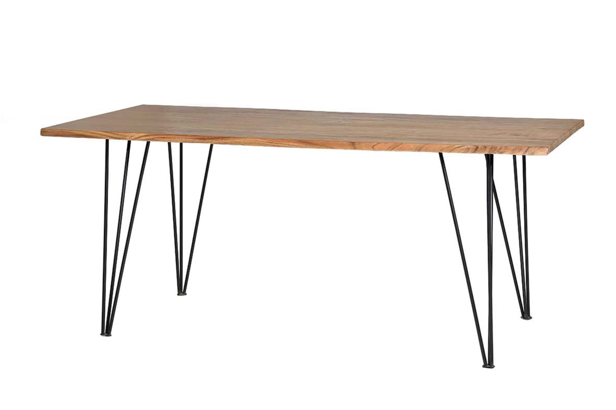 Giner and Colomer - Acacia Wood Dining Table With Metal Legs (2.6 cm Top, 200 cm)