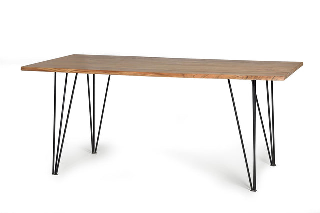 Giner and Colomer - Acacia Wood Dining Table With Metal Legs (2.6 cm Top, 180 cm)
