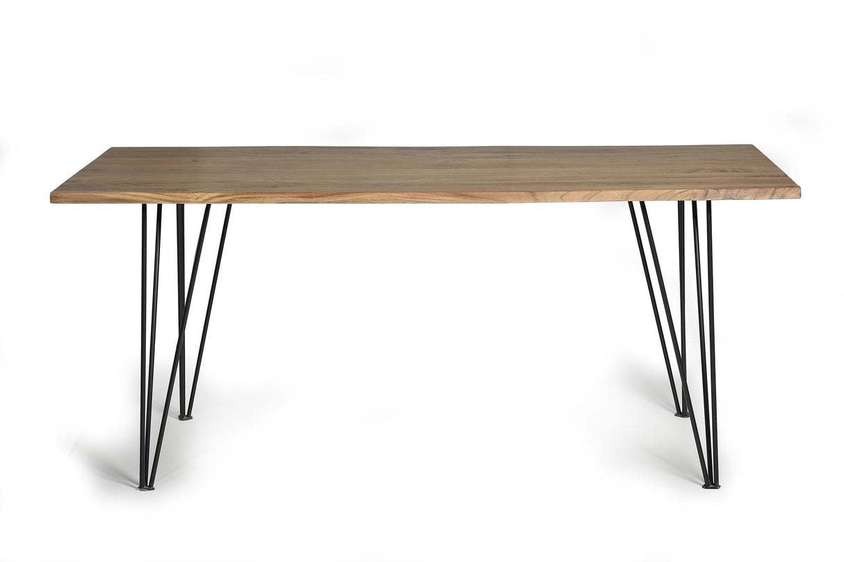 Giner and Colomer - Acacia Wood Dining Table With Metal Legs (2.6 cm Top, 160 cm)