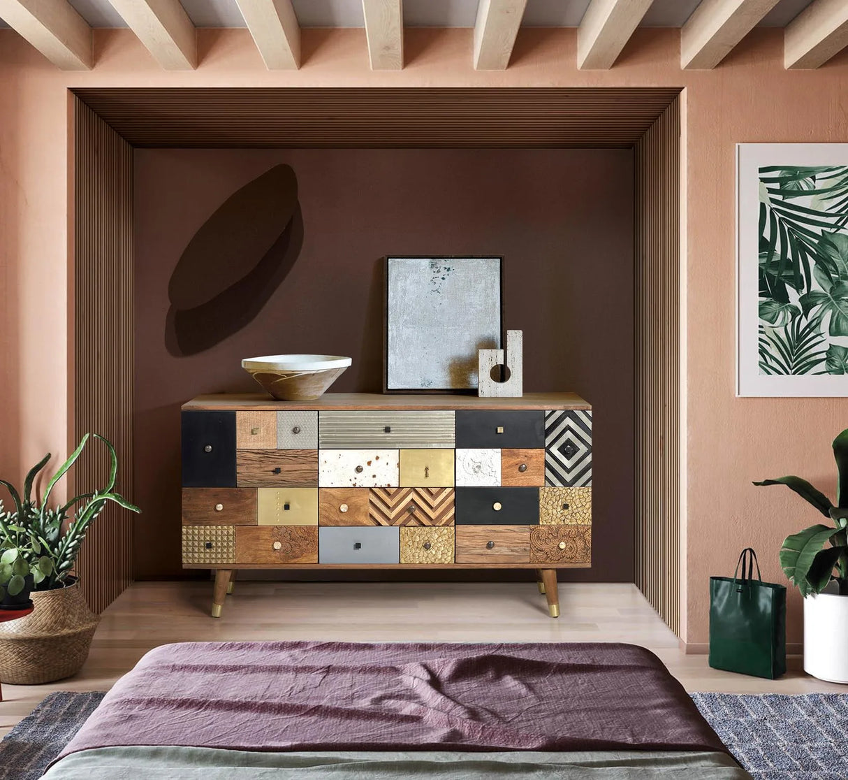 Giner and Colomer - Mango Wood Sideboard With 2 Doors & 4 Drawers