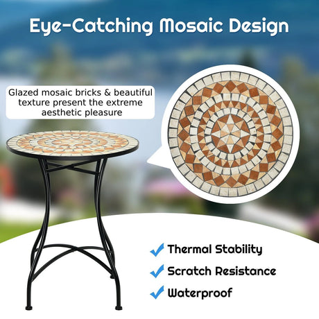 60cm Mosaic Round Coffee Table