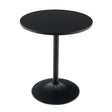 60 cm Round Dining Table with Metal Pedestal Base for 2-Black