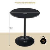 60 cm Round Dining Table with Metal Pedestal Base for 2-Black