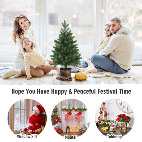 Artificial small Christmas tree in a pot 60 cm lush