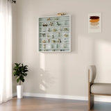 HOMCOM Six Shelf Display Cabinet, with Glass Doors - White