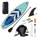 HOMCOM 10.5' x 32" x 6" Inflatable Stand Up Paddle Board, Non-Slip & Ultra-Light Deck SUP with Kayak Seat, Pump, Backpack Bag, and Three Bottom Fins, for Youth Adults Beginner