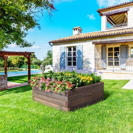 Square Raised Garden Bed with Stable Frame for Patio-1 piece