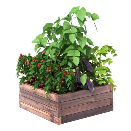 Square Raised Garden Bed with Stable Frame for Patio-1 piece
