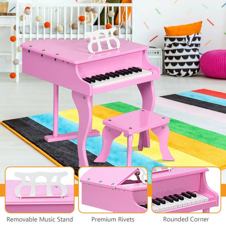 Musical Instrument 30-KeyMini Grand Piano with Bench