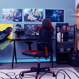 Gaming Chair with Adjustable Mesh Back-Red