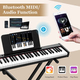 61-Key Portable Electronic Keyboard Piano with Stand and Stool