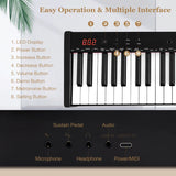 61-Key Portable Electronic Keyboard Piano with Stand and Stool