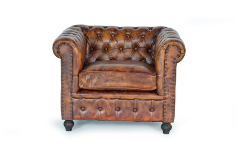 Giner and Colomer - 1-Seater Leather Chester Armchair