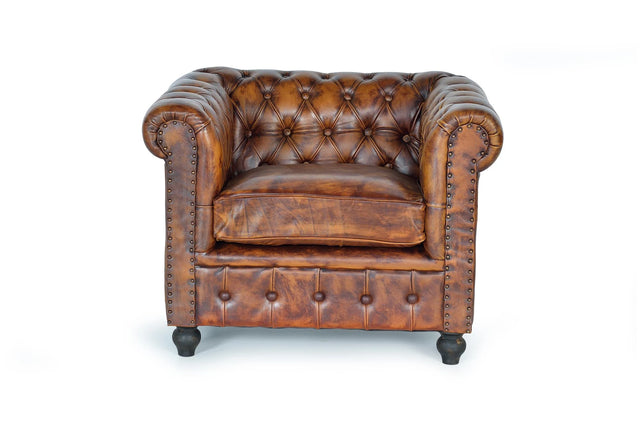 Giner and Colomer - 1-Seater Leather Chester Armchair