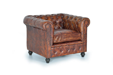 Giner and Colomer - 1-Seater Leather Chester Armchair