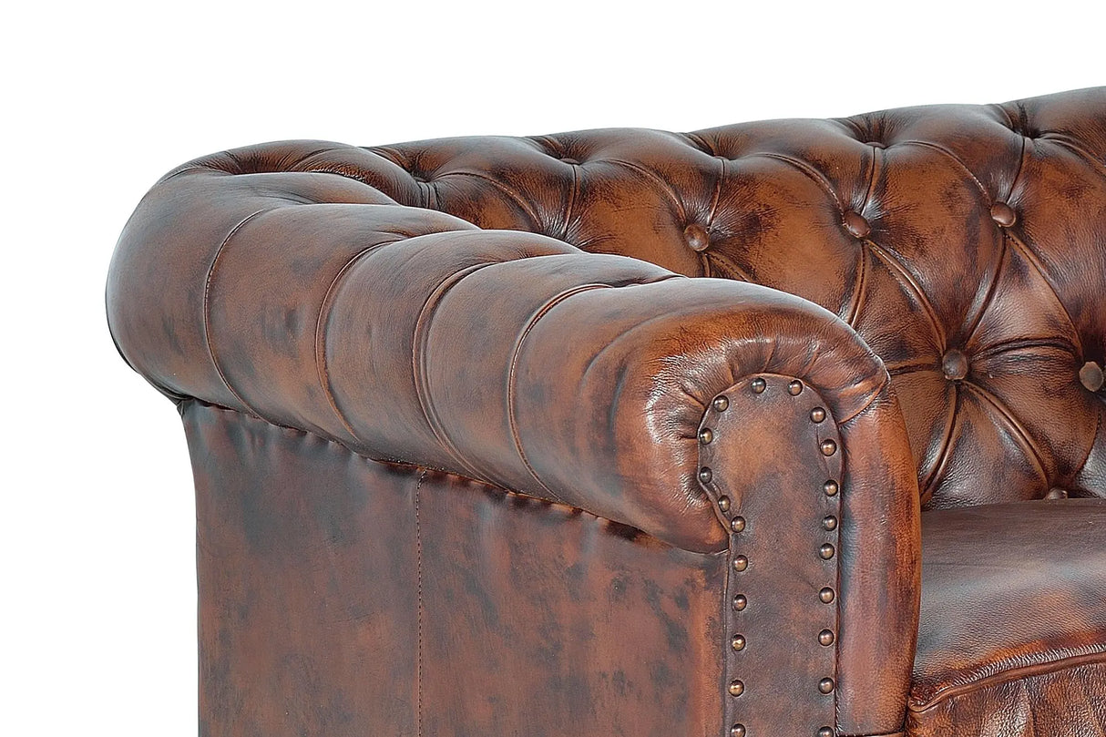 Giner and Colomer - 1-Seater Leather Chester Armchair