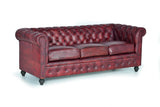Giner and Colomer - 3-Seater Leather Chester Sofa