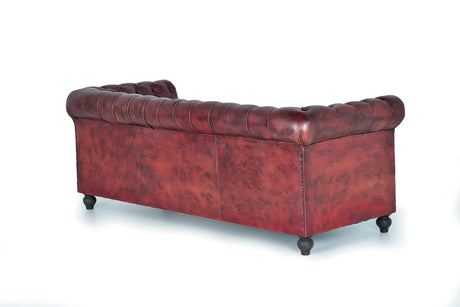 Giner and Colomer - 3-Seater Leather Chester Sofa