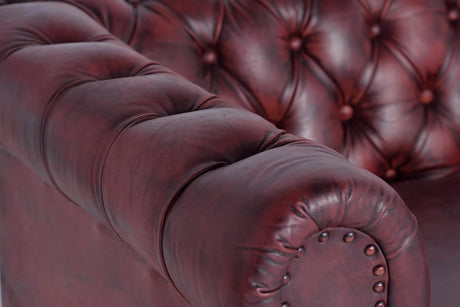 Giner and Colomer - 3-Seater Leather Chester Sofa