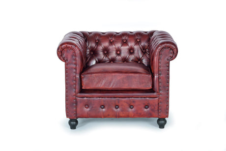 Giner and Colomer - 1-Seater Leather Chester Armchair