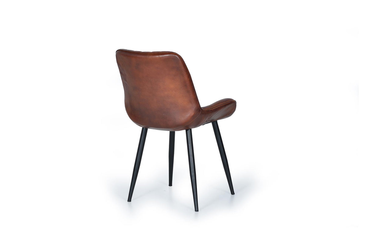 Giner and Colomer  Chair In Leather With Metal Legs