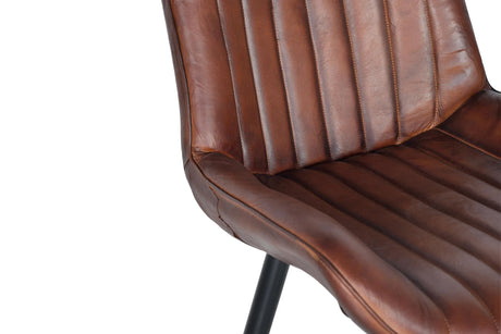 Giner and Colomer  Chair In Leather With Metal Legs