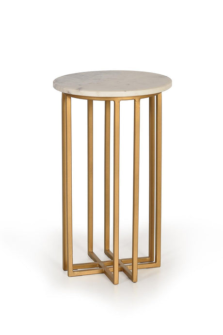 Giner and Colomer - Corner Table With Marble Top & Metal Base