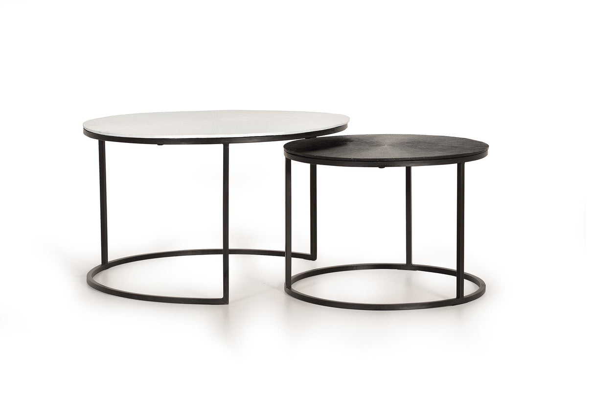 Giner and Colomer - Set Of 2 Metal Coffee Tables With Lacquered Tops