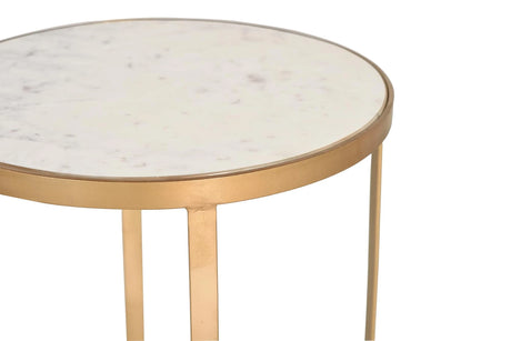 Giner and Colomer - Corner Table With Marble Top & Metal Base