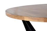 Giner and Colomer - Acacia Wood & Metal Dining Table (35 mm Top, Round 120 cm)