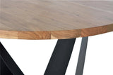 Giner and Colomer - Acacia Wood & Metal Dining Table (35 mm Top, Round 120 cm)