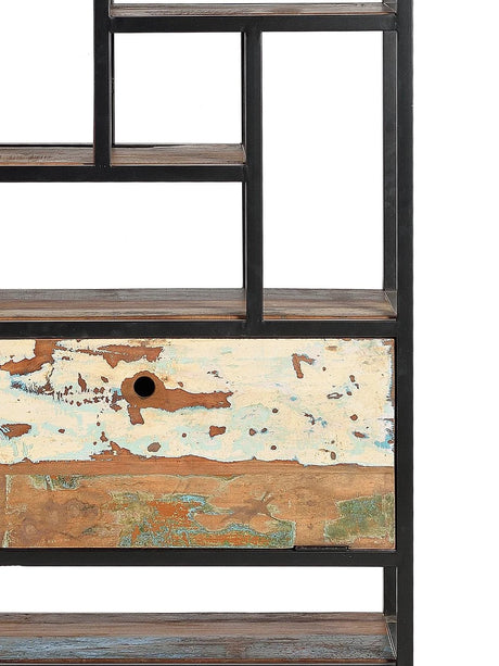 Giner and Colomer - Recycled Wood & Metal Bookcase With Folding Door (1 Door)