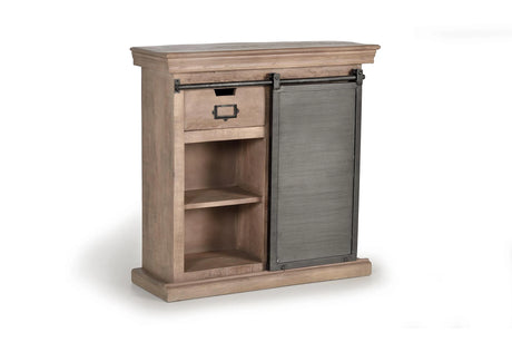 Giner and Colomer - Industrial Mango Wood & Metal Console (2 Drawers, 1 Sliding Door)