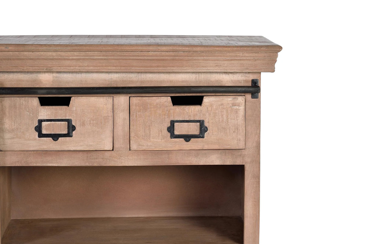 Giner and Colomer - Industrial Mango Wood Sideboard (3 Drawers, 1 Sliding Door)